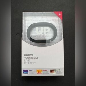 UP Jawbone JBR52a-LG Fitness Calories Exercise Activity Tracker LARGE Black NEW